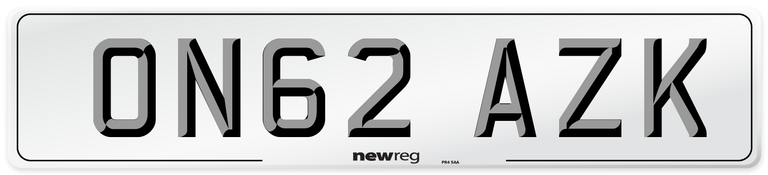 ON62 AZK Number Plate from New Reg